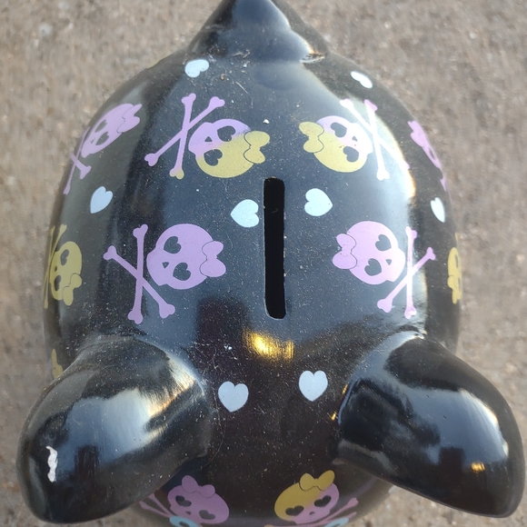 Skull crossbones  piggy bank vintage - Picture 2 of 11
